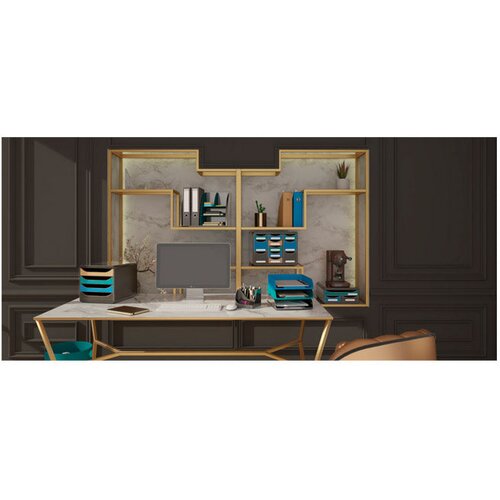  ORGANIZER STOLNI SA 6 PRETINACA PVC NEO-DECO EXACOMPTA 394505D CRN/S.PLA Slike