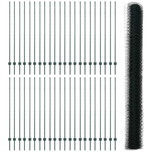  Heksagonalna ograda s stubom 100 x 1,6 m Čelik premazan PVC-om Slike
