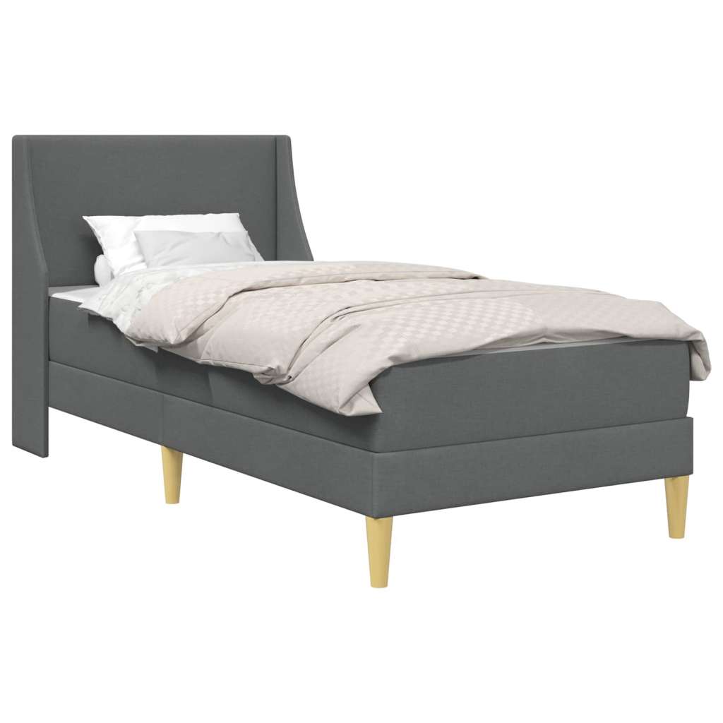  Okvir kreveta s madracem Zidne Tamno siva 100 x 200 cm tkanina - Tamno siva 100 x 200 cm Slike