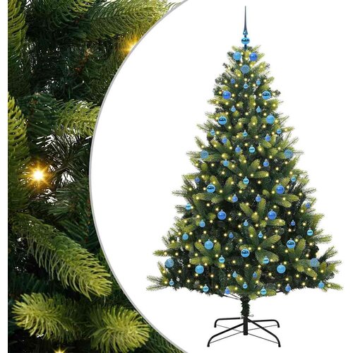  Umjetno savitljivo božićno drvce s 300 LED dioda Zelena 210 cm Slike