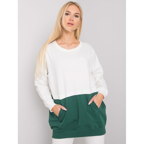 Fashion Hunters rue paris ecru - dark green women&amp;#039;s kangaroo sweatshirt Slike