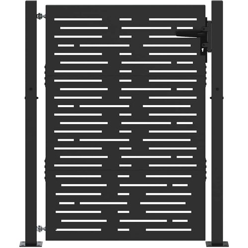 vidaXL Vrtna vrata Črna 110 x 130 cm Pra&scaron;no lakirano jeklo, (5000301082) Cene