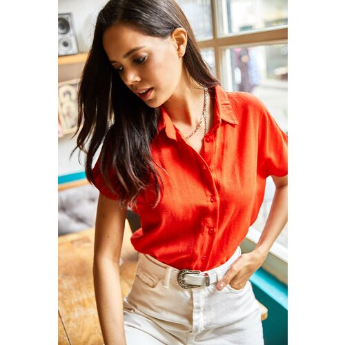 Olalook Shirt - Red - Regular fit Cene