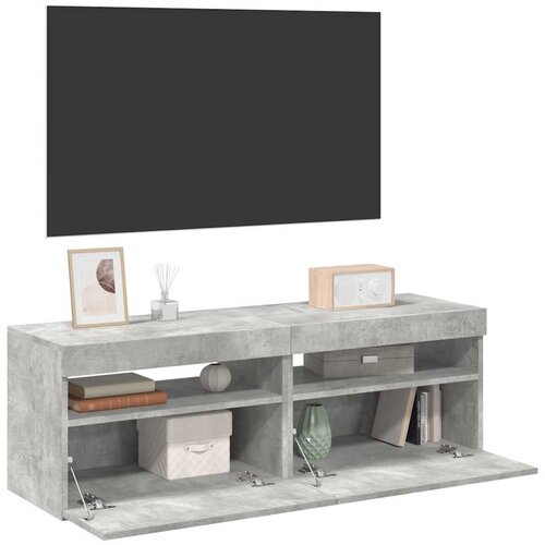 TV ormarići s LED svjetlima 2 kom siva boja betona 60x35x40 cm Cene