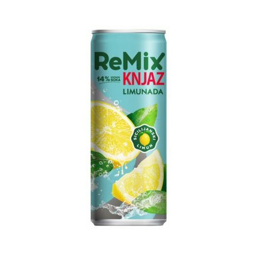 Knjaz Miloš remix limunada gazirani sok 330ml limenka Slike