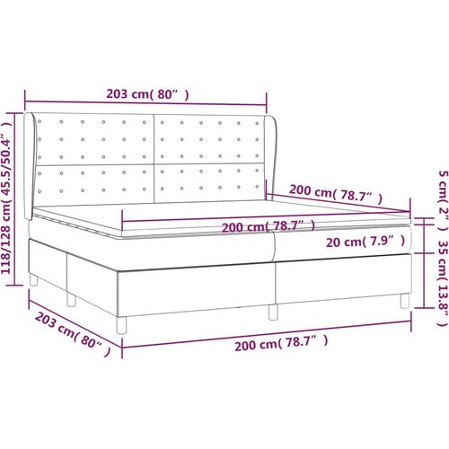  Krevet s oprugama i madracem krem 200x200 cm od umjetne kože Slike