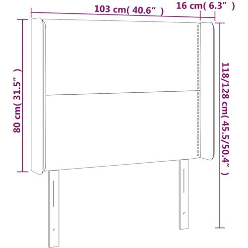  Uzglavlje s u&amp;scaron;ima tamnozeleno 103x16x118/128 cm bar&amp;scaron;unasto Slike