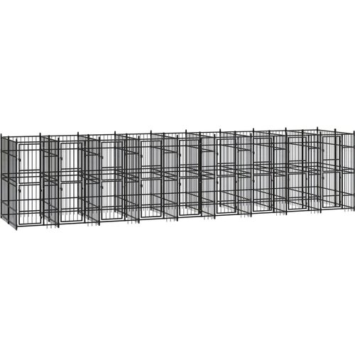 VidaXL Zunanji pasji boks jeklo 16,59 m&amp;sup2; Slike