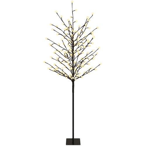  LED božićno drvce s kuglama Crna 18 x 18 x 150 cm Čelik Slike