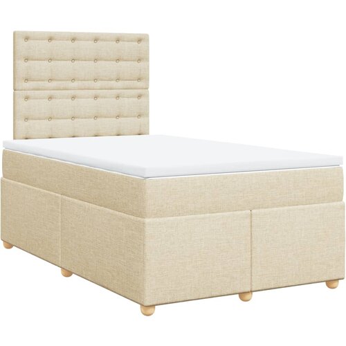 VidaXL Krevet box spring s madracem krem 120 x 190 cm od tkanine Slike