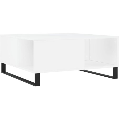 Maison Chic Klubska mizica - kavna mizica - Nizka mizica bela 80x80x36,5 cm inženirski les, (21755227) Slike