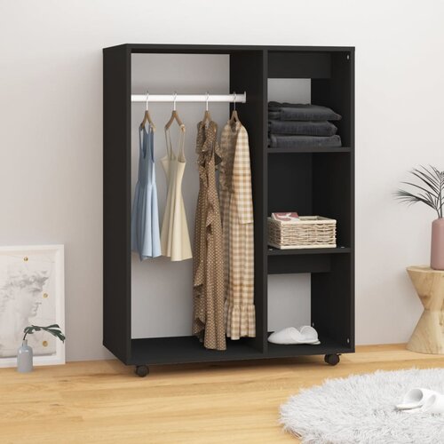 VidaXL Garderobna omara črna 80x40x110 cm iverna plo&amp;scaron;ča, (20705682) Slike