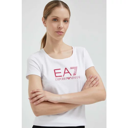 Ea7 Emporio Armani Kratka majica ženski, bela barva