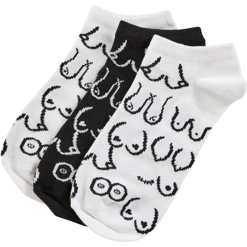 Urban Classics Accessoires Body Positivity No Show Socks 3-Pack white/black Slike