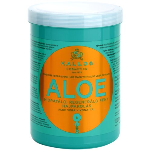 Kallos Cosmetics aloe Vera obnavljajuća maska za o&amp;scaron;tećenu kosu 1000 ml Slike