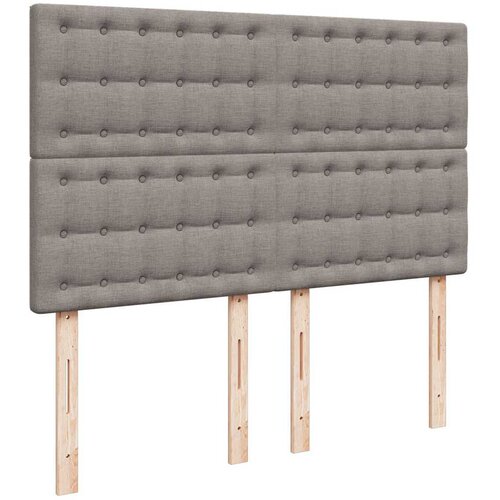  Krevet s oprugama i madracem smeđesivi 140x200 cm tkanina Slike