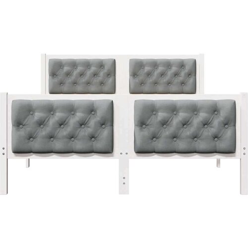  Okvir za krevet Svijetlo siva 140 x 190 cm tkanina Slike