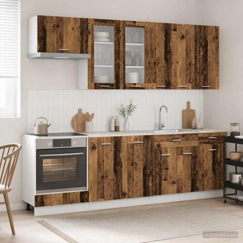  Kuhinjska jedinica LYON 8 pcs Staro drvo Konstruirano drvo Slike