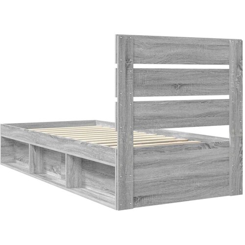  Okvir za krevet s uzglavljem Siva Sonoma 90 x 190 cm Slike