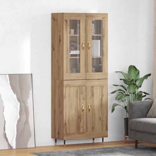  Highboard 2 kom. Umjetnički hrast 69,5 x 34 x 180 cm Slike