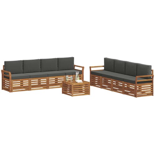  Set vanjskih sofa 9 kom. Prirodna i antracit Slike