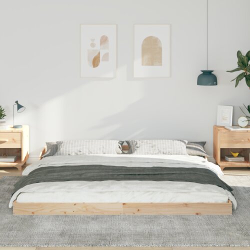  Krevetna konstrukcija Smeđa 200 x 210 cm Masivna borovina Slike