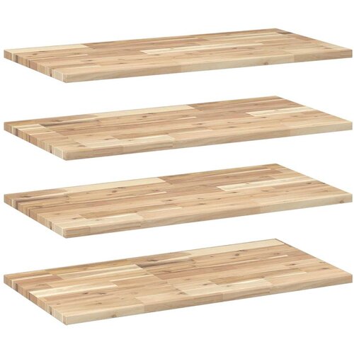 vidaXL Plutajuće police 4 kom 80x40x2 cm Neobrađeno puno drvo akacije - Prirodna 80 x 40 x 2 cm 4 1 Cene