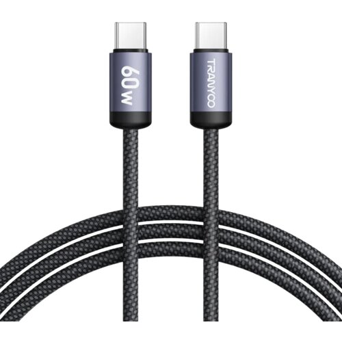  TRANYOO T-P21 Kabl USB-C na USB-C, 60W, 1m (ojačani), Crni Cene
