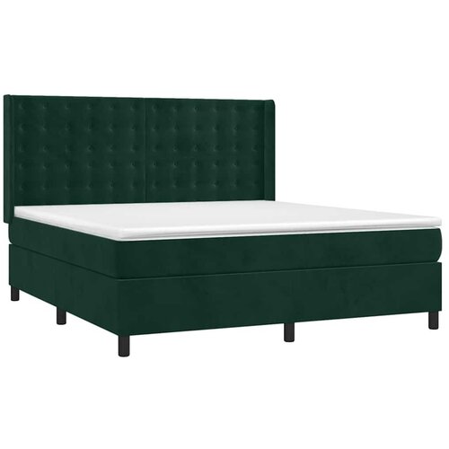  box spring s madracem LED tamnozeleni 180x200 cm bar&amp;scaron;un - Tamnozelena 180 x 200 cm gumbi Slike