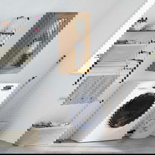 VidaXL Zidni ormarić Umjetnički hrast 34,5 x 34 x 90 cm Slike