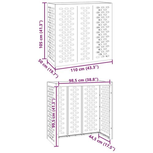 VidaXL Maslinasta Čelik 110 x 50 x 105 cm Pokrov za klima uređaj Slike
