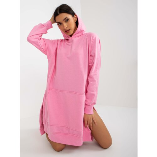 Fashion Hunters Pink basic oversize sweatshirt dress with pocket Slike