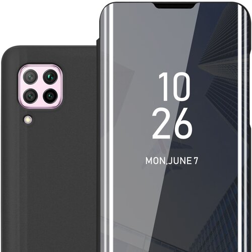 Cadorabo primera, združljiv s Huawei v turmalinski črni barvi - prozorno zrcalno za&scaron;čitno prevleko z funkcijo stojala 360 stopinj za&scaron;čita, (20694121) Cene