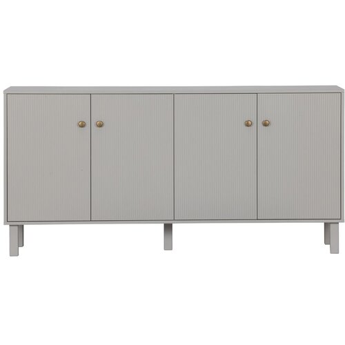 WOOOD Svijetlo siva niska komoda od masivnog bora 160x78 cm Madu – Cijene