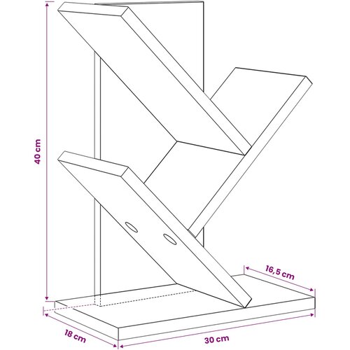  Polica za knjige s 3 etaže 30 x 18 x 40 cm Konstruirano drvo Slike