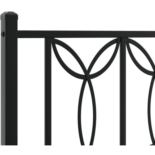  Metalni okvir za krevet s uzglavljem crni 193x203 cm Slike