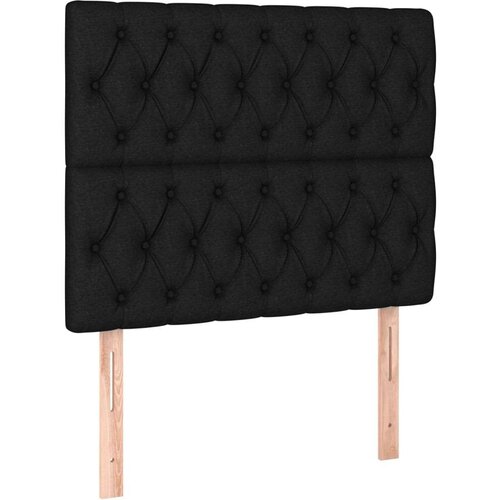  Uzglavlje crno 90x7x118/128 cm od tkanine Slike