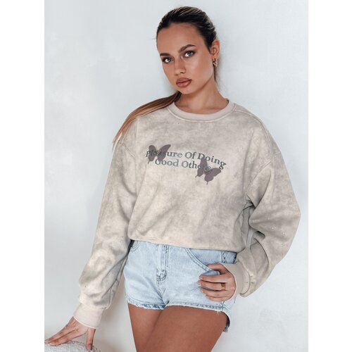 DStreet Bluza damska oversize tie-dye w motyle SPARKI szara Slike