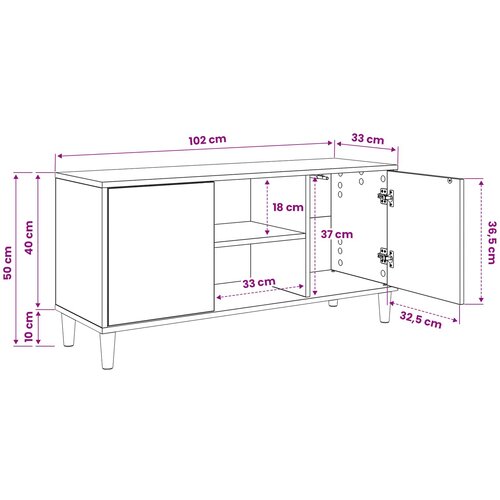 ormar KIEL 102 x 33 x 50 cm Sonoma Konstruirano drvo Slike