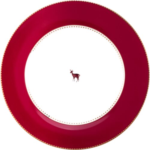 Pip Studio Love Birds - krožnik Deer Dark Red - 26,5 cm Slike