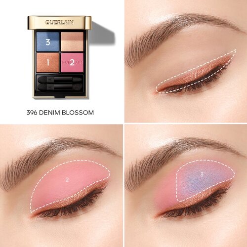 Guerlain Blooming Denim Ombres G paleta senčil za oči limitirana edicija 396 Denim Blossom 6 g Slike