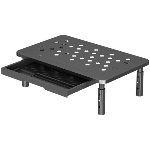 INF Nadgrajeno stojalo za monitor z predalom - Ergonomsko jekleno stojalo za računalnik Black, (5000284208) Cene