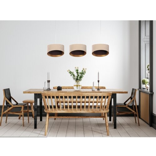  Luster na sajli GALAXY 3xE27/60W/230V bež/smeđa/zlatna Slike