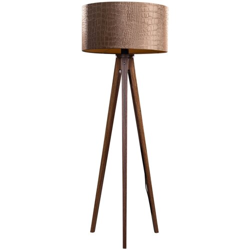 QAZQA Vloerlamp tripod walnoot hout met velours kap krokodil 50cm - Tripod Classic Cene