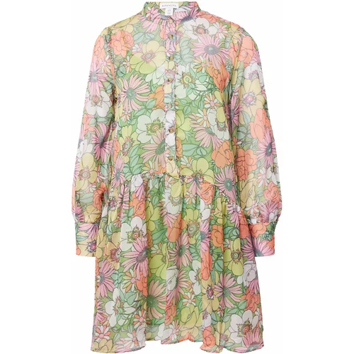 Warehouse Košulja haljina svijetlozelena / miks boja