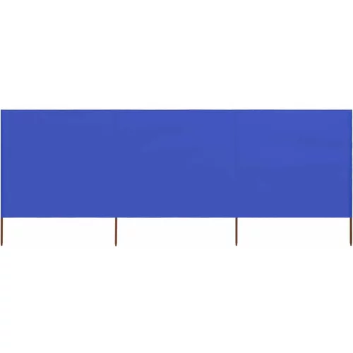  Vjetrobran s 3 panela od tkanine 400 x 160 cm azurno plavi