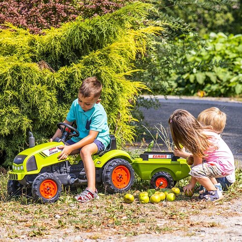Falk traktor na pedale Claas s prikolicom zeleni Slike