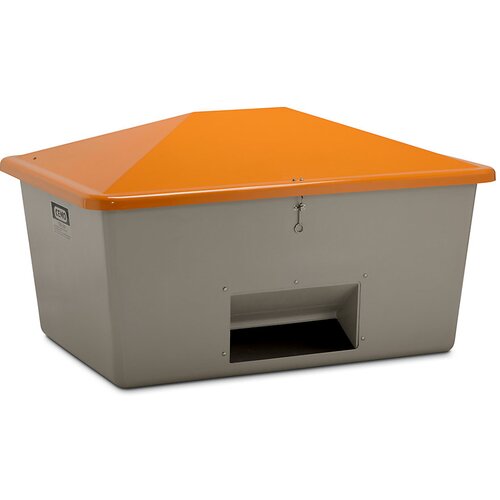 Cemo Posoda za posipni material iz umetne mase s steklenimi vlakni, prostornina 1500 l, z odprtino za odvzemanje, siva posoda Cene