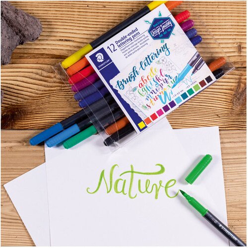  BRUSHPEN 12BOJA OBOSTRANI S 2 VRHA DESIGN JOURNEY STAEDTLER 3004 TB12 BLISTER Slike