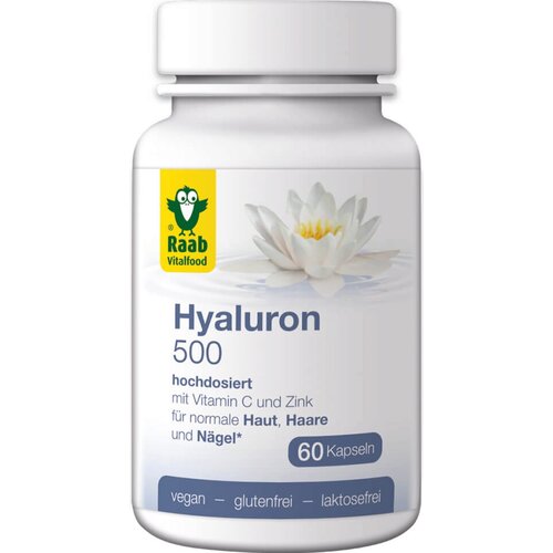 Raab Vitalfood GmbH Hialuronska kislina 500 - 60 kaps. Slike